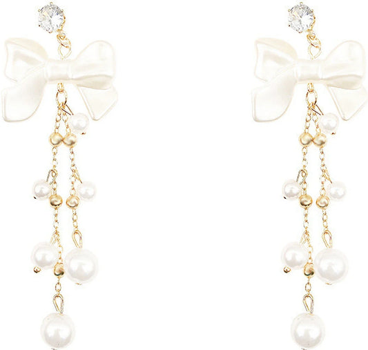 Dreamy White Bow Earrings