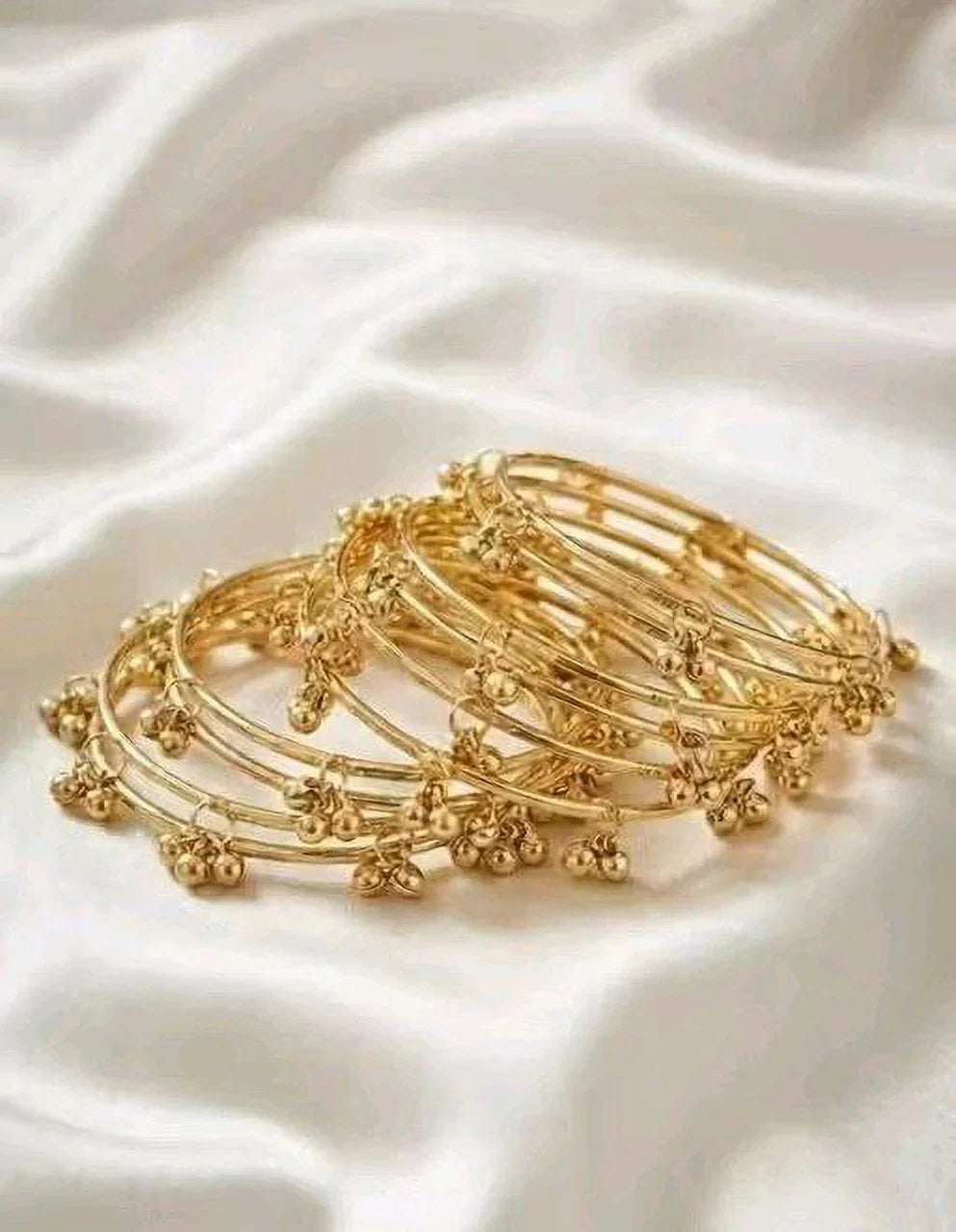 Kashmiri Style Gold Plated Ghungroo Bangles ( Set-8 )