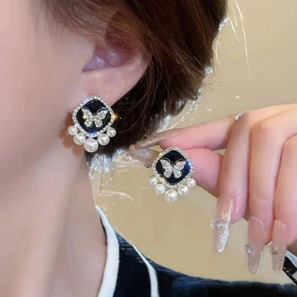 Korean Style Butterfly Stud Earrings Trendy Jewelry Girls