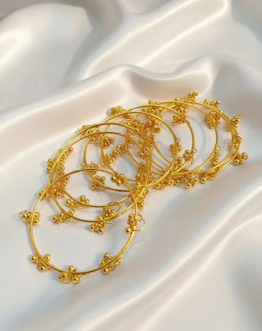 Kashmiri Style Gold Plated Ghungroo Bangles ( Set-8 )