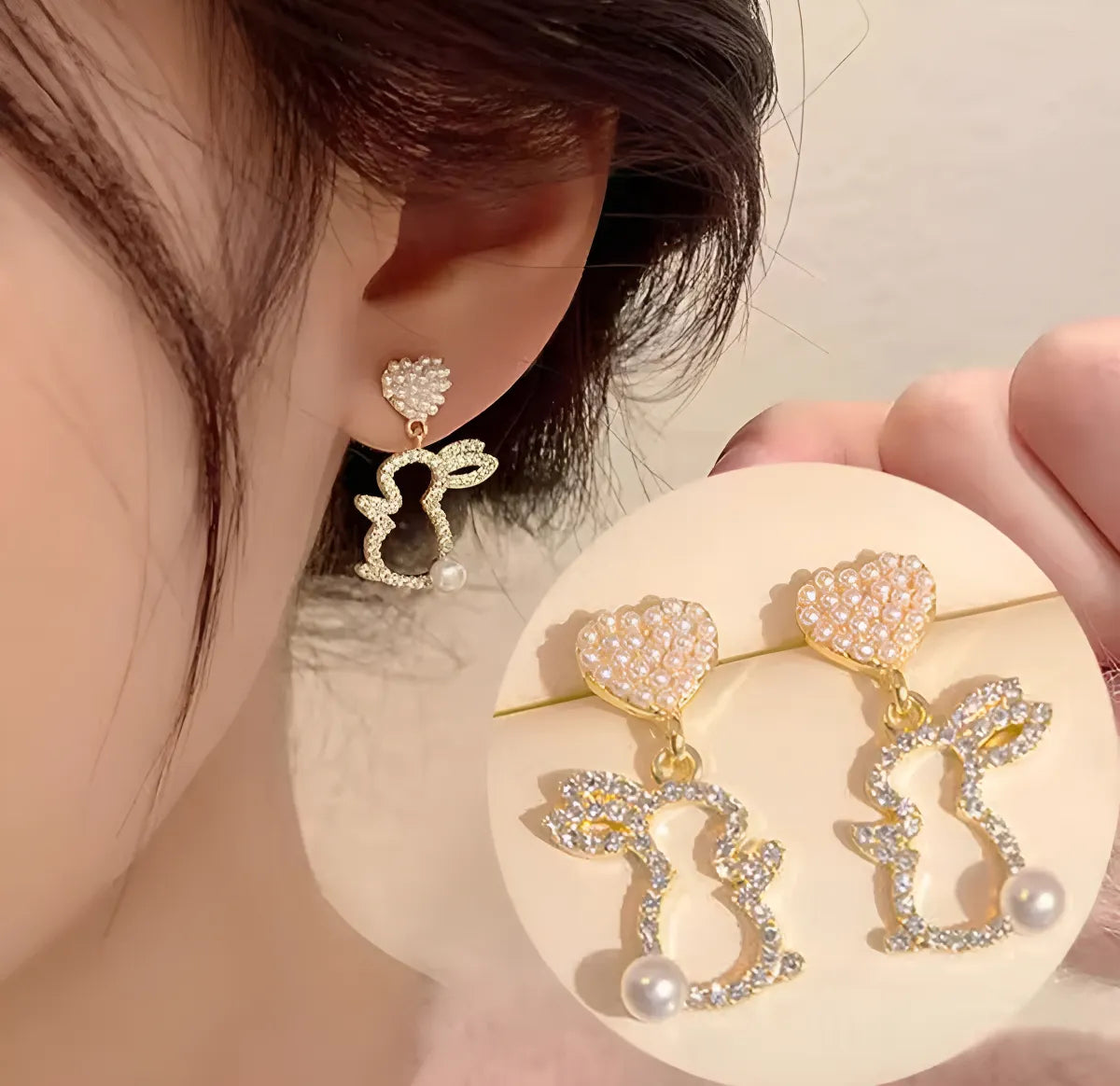 Designer Heart Shape Pearl Earrings for Women Stylish