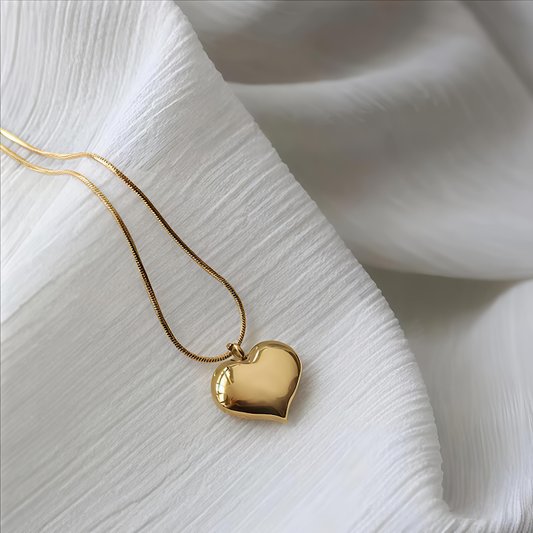 Gold-Plated Stylish Anti Tarnish Heart Necklace