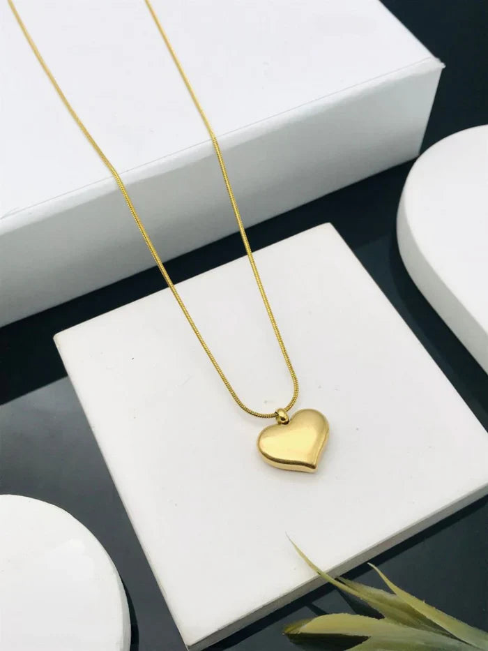 Gold-Plated Stylish Anti Tarnish Heart Necklace
