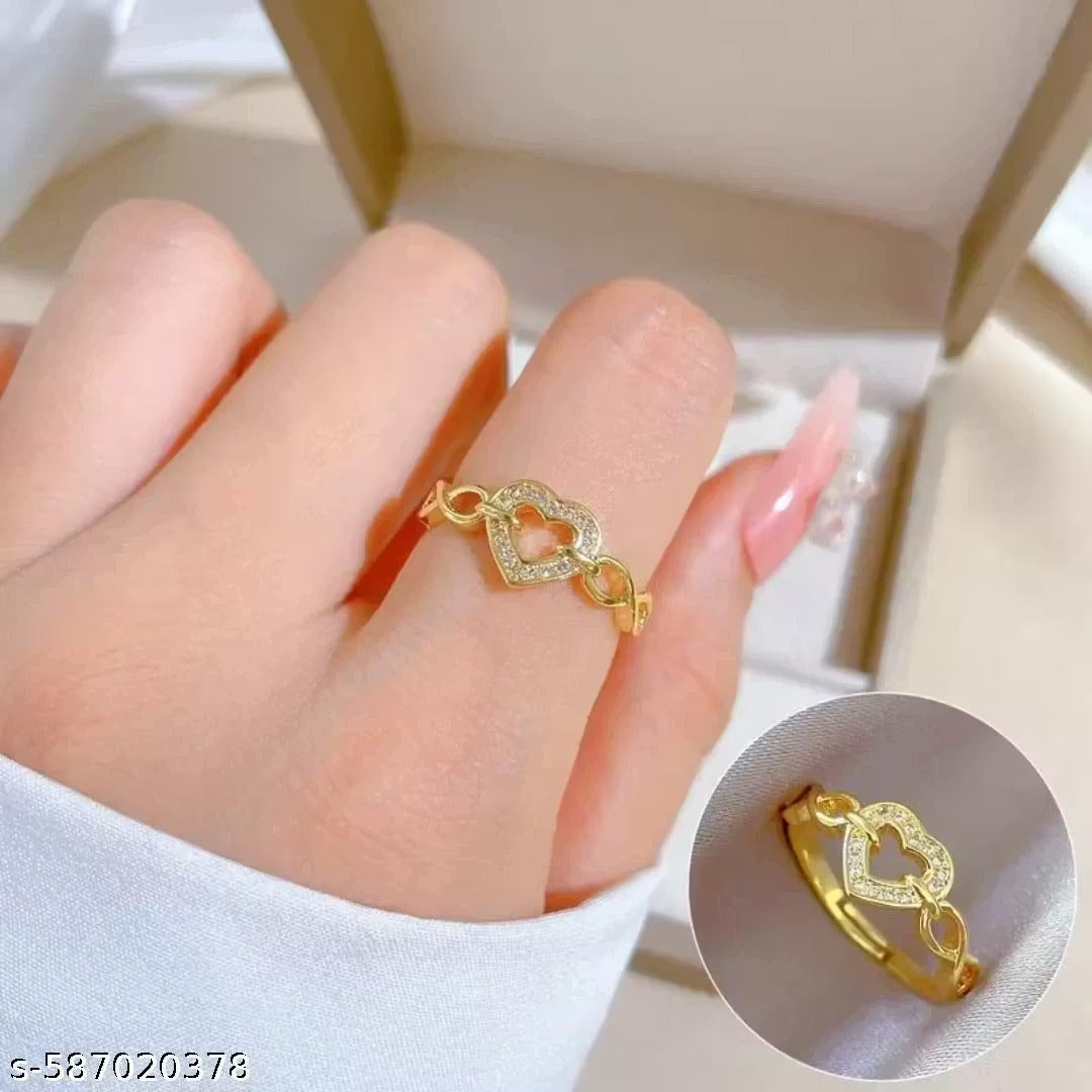 Silver Plated Heart Cubic Zirconia Proposal Ring Women
