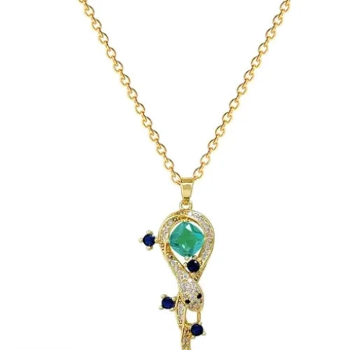 Blue Snake Alloy Necklace – Bold & Trendy