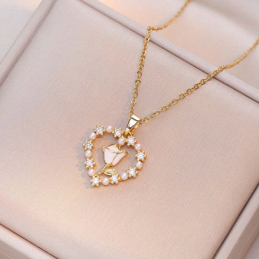 Gold‑Plated Titanium Vintage Zircon Choker