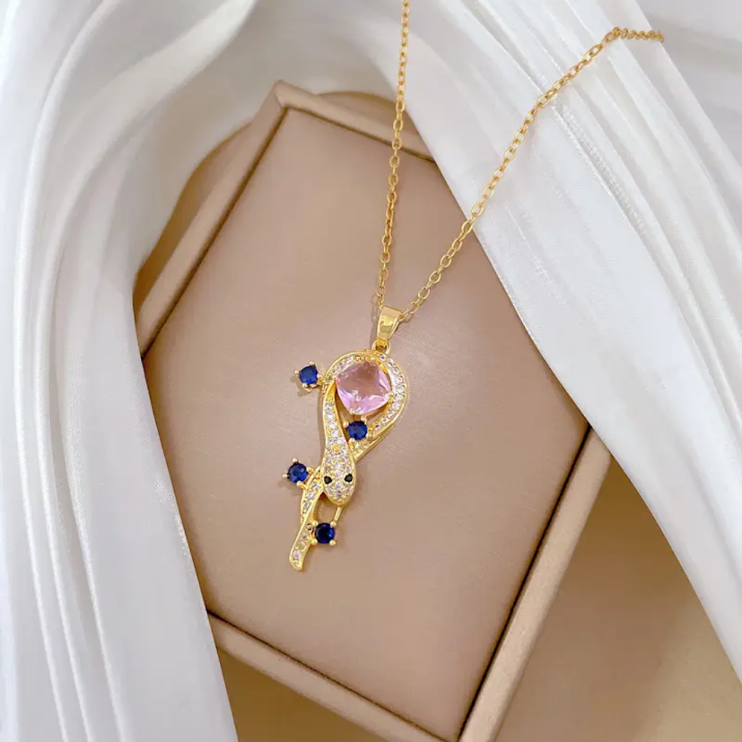 Blue Snake Alloy Necklace – Bold & Trendy
