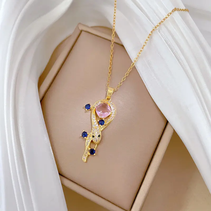 Blue Snake Alloy Necklace – Bold & Trendy