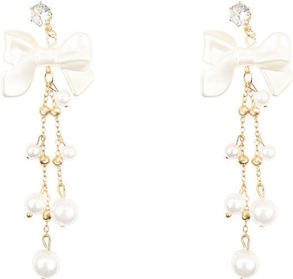 Dreamy White Bow Earrings