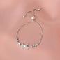 Silver Butterfly Charm Cubic Zirconia Adjustable Bolo Bracelet