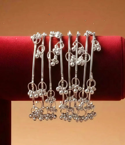 Kashimri Silver Plated Ghungroo Bangles Elegant Traditional Set-8