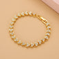 Golden Cubic Zirconia Tennis Bracelet Sparkling Women Jewelry