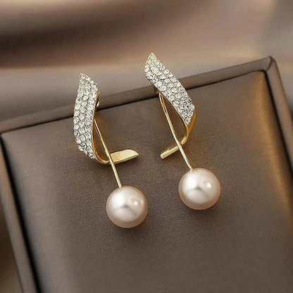 Contemporary Stone & S Shape Design Earrings