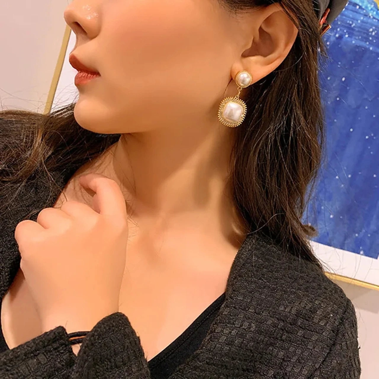 Gold-Plated Alloy Cubic Zirconia Earrings