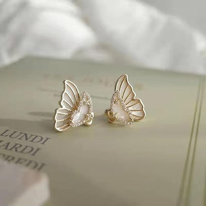 Double Sided Butterfly Gold Ear Cuff Earrings