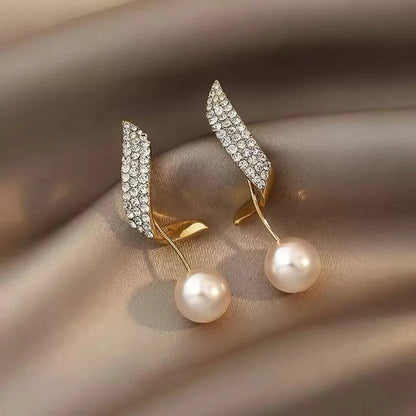 Contemporary Stone & S Shape Design Earrings