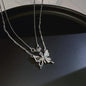 Butterfly Rhodium Silver Necklace Set