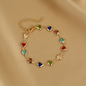 Flowra rainbow heart charm bracelet colorful crystal jewelry.