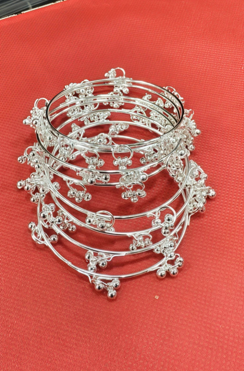 Kashimri Silver Plated Ghungroo Bangles Elegant Traditional Set-8