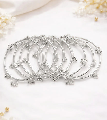 Kashimri Silver Plated Ghungroo Bangles Elegant Traditional Set-8