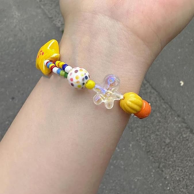 Multicolor star bead elastic stretch bangle friendship gift.