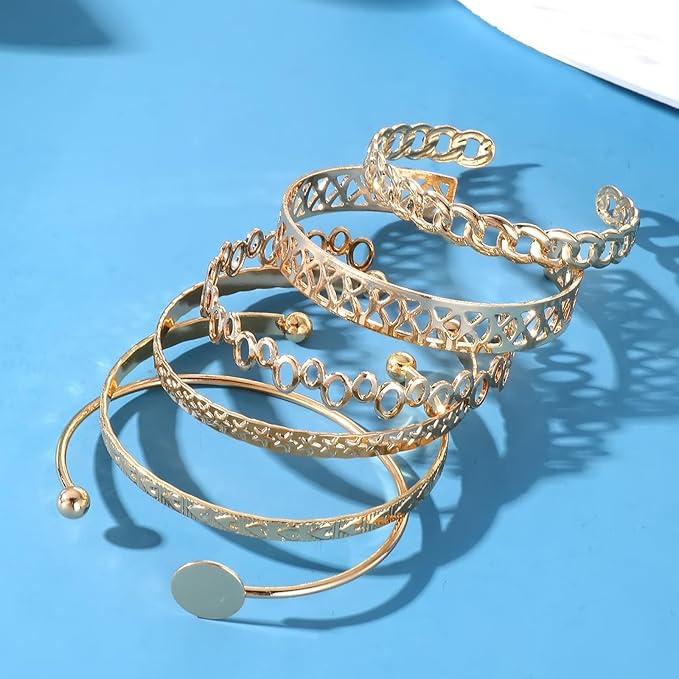 Modern Geometric Bracelet – Silver & Gold Finish