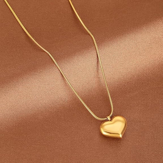 Gold-Plated Stylish Anti Tarnish Heart Necklace