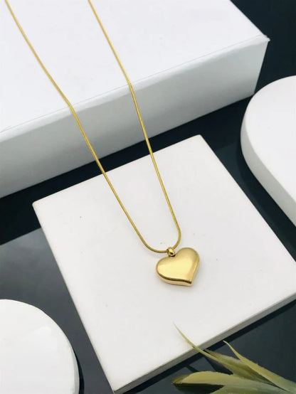 Gold-Plated Stylish Anti Tarnish Heart Necklace