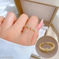 Flowra Gold Plated H Letter Zircon Ring