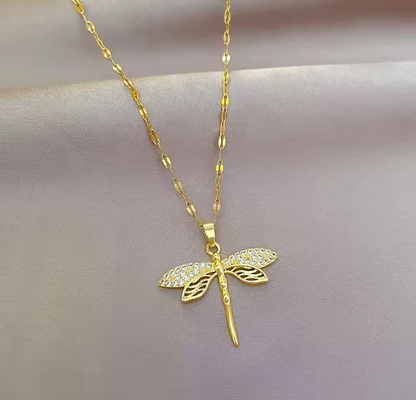 Dragonfly Stainless Steel Necklace