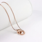 Roman Double Ring Steel Necklace Does Not Fade