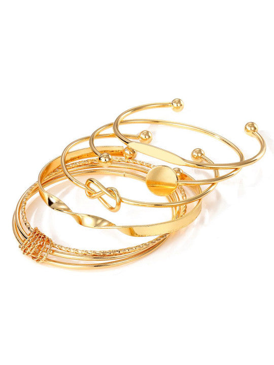 Set of 5 Multilayer Bangle Bracelet Fashion Women