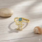 Flowra Ocean Theme Gold Plated Sea Turtle Ring