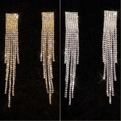 Crystal Long Tassel Party wear Earrings - 2 Styles