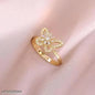 Gold‑Plated Cubic Zirconia Studded Adjustable Ring